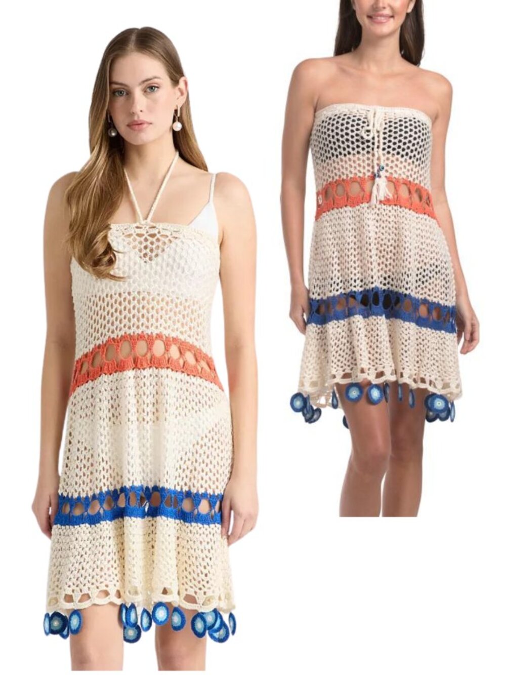 Anthropologie NVLT Crochet Americana Cover up Dress